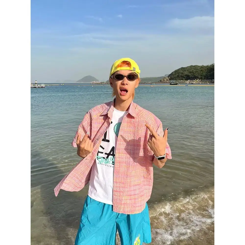 

Autumn 2025 Men's Long Sleeve Shirt Texture Stripe Embroidery Fashion Japanese Style Casual Wear Polyester Fiber Standard Fit