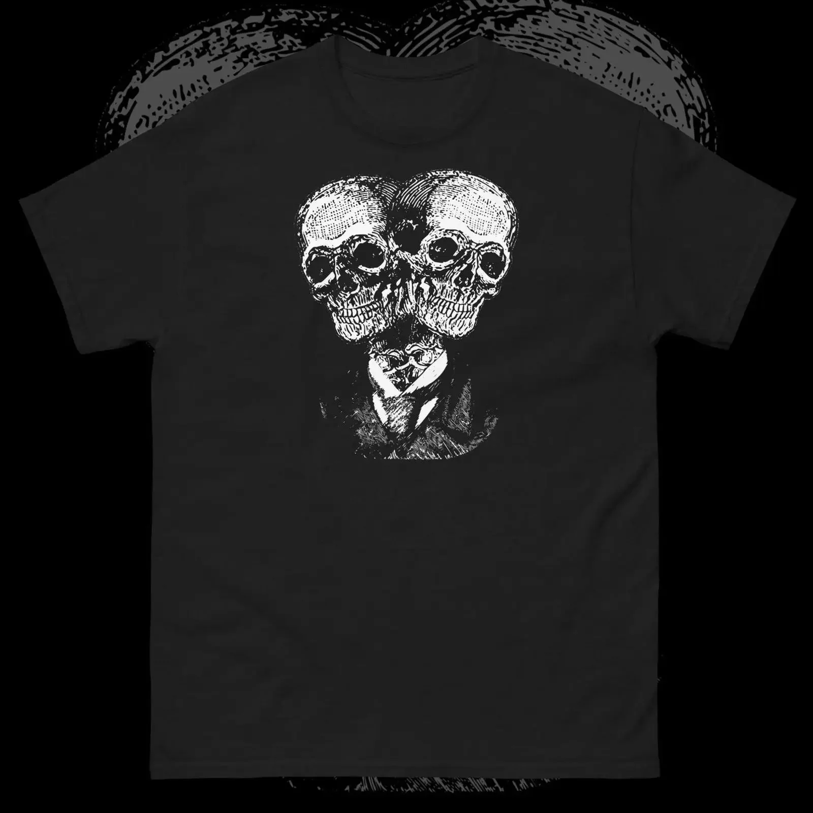 Siamese Skulls T Shirt Occult Gothic Esoteric Witchy Pastel Goth Horror Te vintage Washed Casual homme Comfortable Stretched