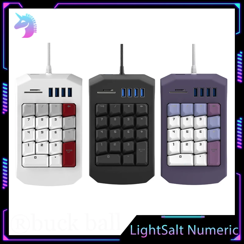 

LightSalt Numeric Mechanical Gamer Keyboard Wired Keyboards TTC Ice Static Switch RGB Hot Swap Keyboard Support SD Card TF Cad