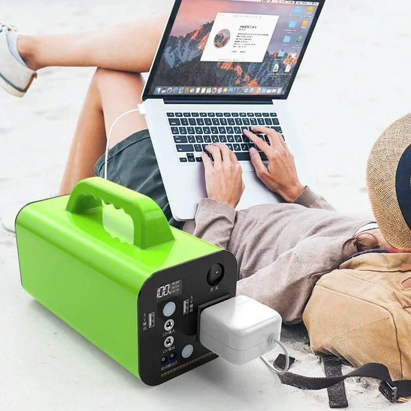 80000mAh Solar Generator Power Supply 500W Portable Auxiliary Battery Power Bank Inverter Strong Light LED for Outdoor Camping