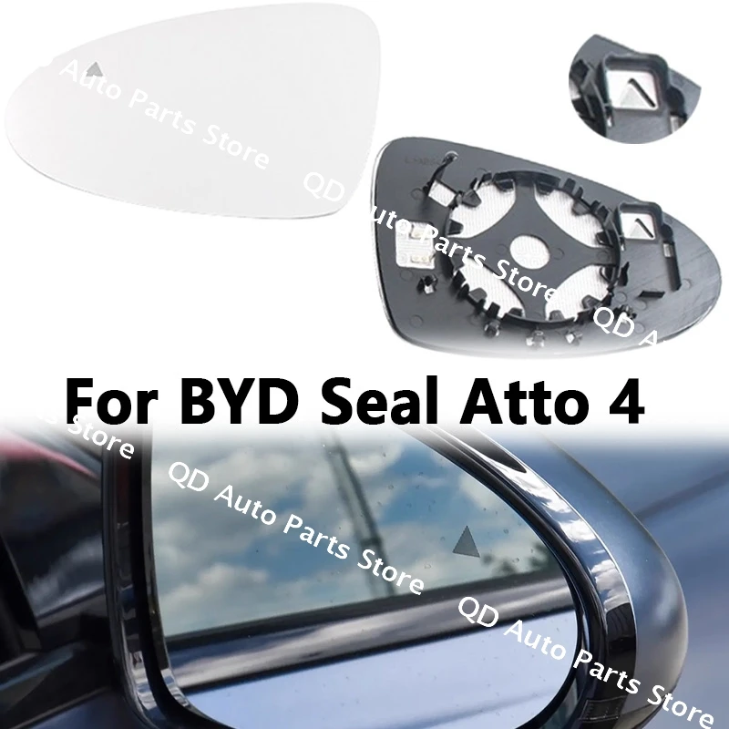 

For BYD Seal Atto 4 Reversing Mirror Lens Rearview Mirror Lens Reflector With Heating With Blind Spot Triangle Markers