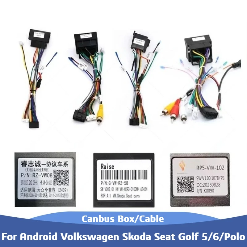 Canbus Box For Android Volkswagen Skoda Seat Golf 5/6/Polo/Passat/jetta/Tiguan/Touran DVD Car Player Raise VW-RZ-08 Wiring Cable
