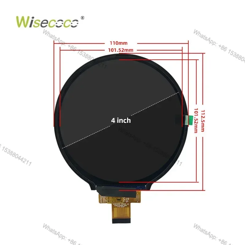 Hot Costom 4 Inch IPS Round LCD Display 720x720 MIPI Interface Sunlight Readable Circular LCD Display Module for Automotive