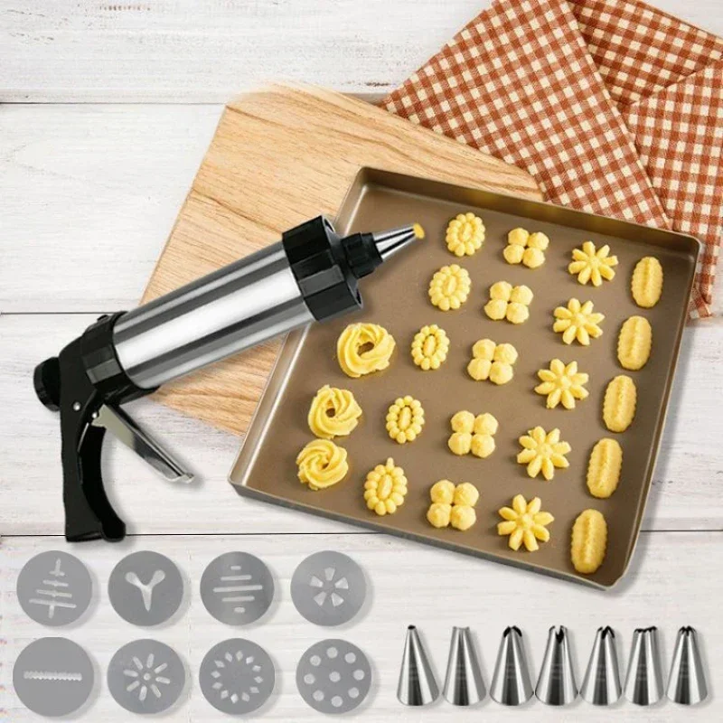 Fancy Nozzle Cake Mold, Extrusion Cream Baking Tool, Multiple Styles of Stainless Steel Shaped Cookies Making Set