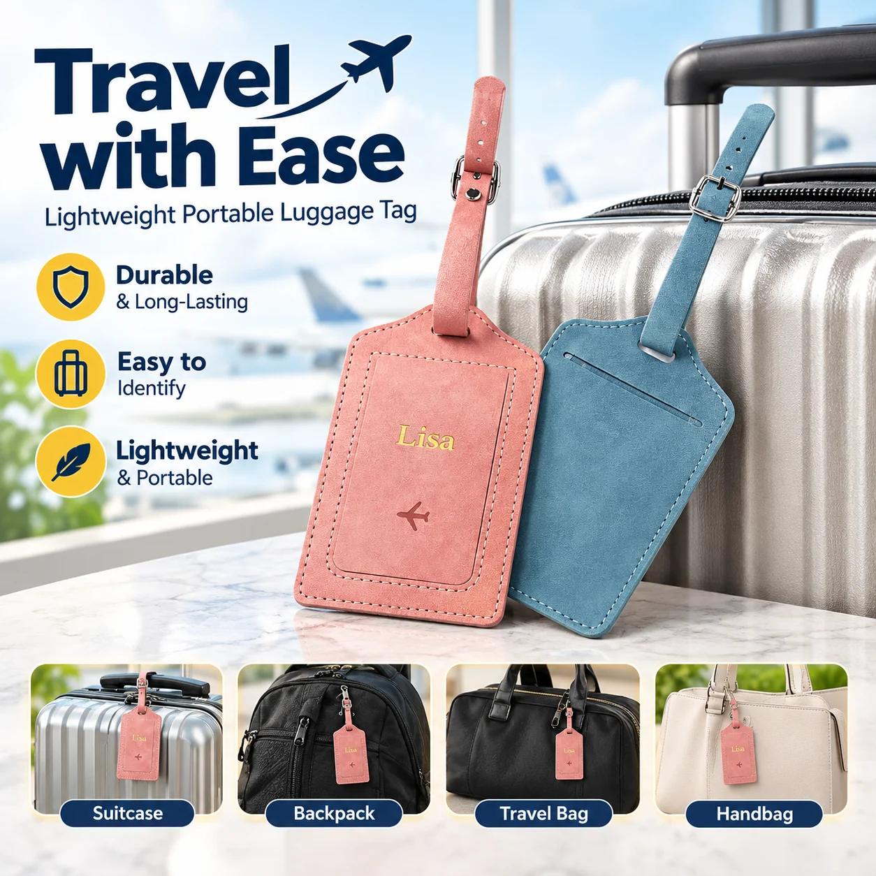 Lightweight Portable Luggage Tag Durable Identify Label for Travel Flight Backpack Suitcase Handbag Secure Name