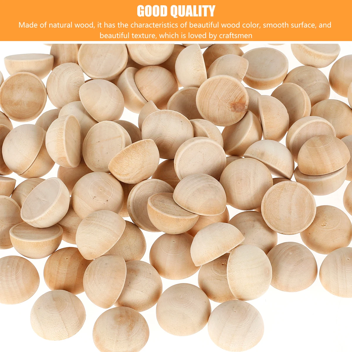 100pcs Half Wooden Beads Unfinished Half Round Wooden Balls Split Wooden Balls Mini Half Wooden Craft Balls Craft Supplies