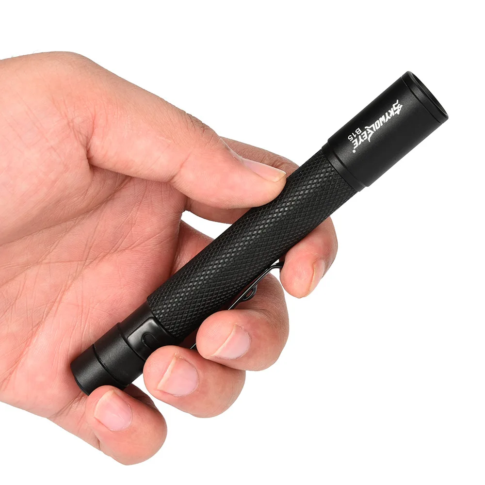 New 2x AAA Battery-Powered LED High-Brightness Pen-Shaped Flashlight: Outdoor Work Pen Light with Clip (Mini Flashlight)