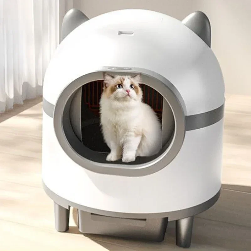 Smart Automatic Cat Litter Box Self Cleaning Closed Large Cats Toilet Training Intelligent Oversized Cats Litter Boxes with APP