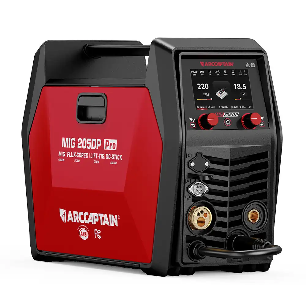 Arccaptain MIG205DP PRO Double Pulse MIG Welder Aluminum Welding Supports Wholesale All in One MIG Welding Machine