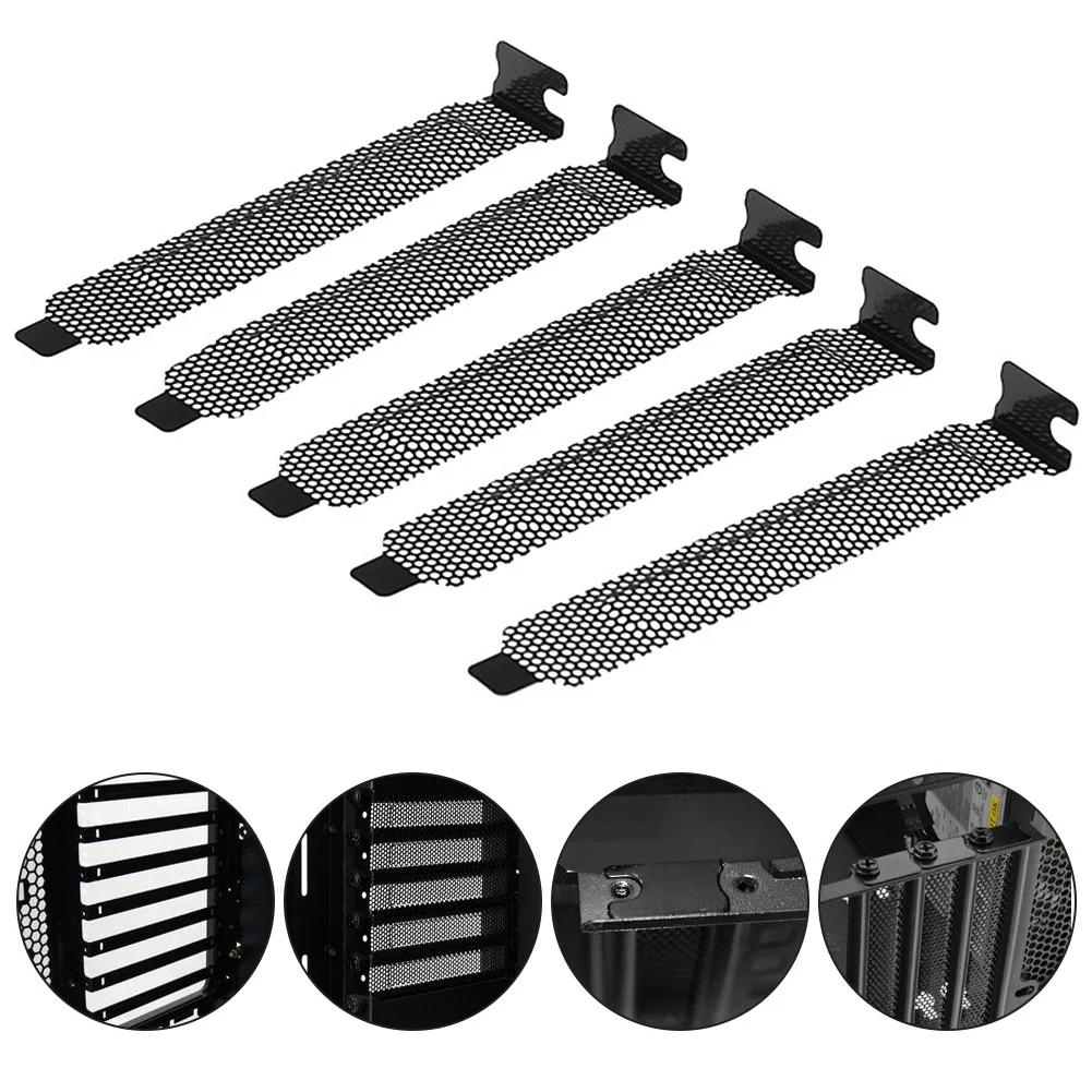 10Pcs/lot Black Hard Steel Dust Filter Blanking Plate PCI Slot Cover Blanking Board Cooling Fan Dust Filter