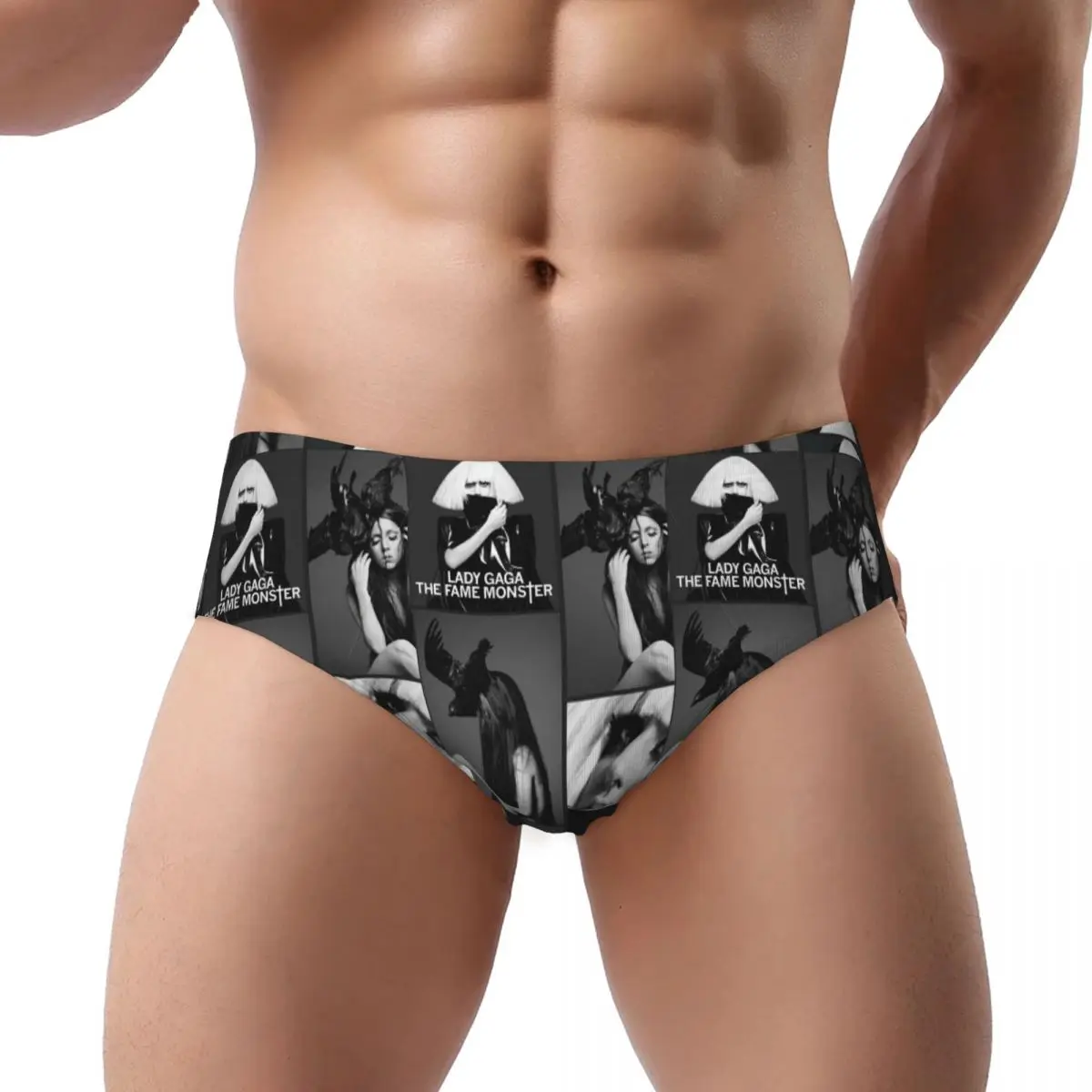 Custom Lady Gaga Mayhem Music Singer Briefs Underwear Men Breathable Stretch Panties
