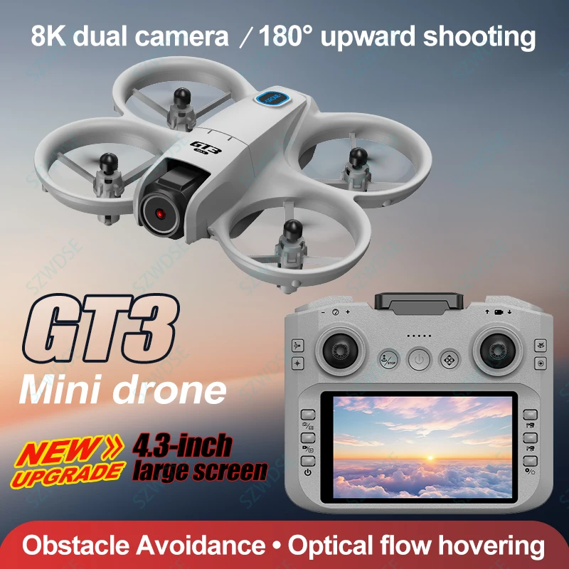 

GT3 MAX 8K HD Экран управления дроном 2025 г., профессиональный воздушный аппарат для предотвращения препятствий, пульт дистанционного управления, бесщеточный квадрокоптер, мини-БПЛА