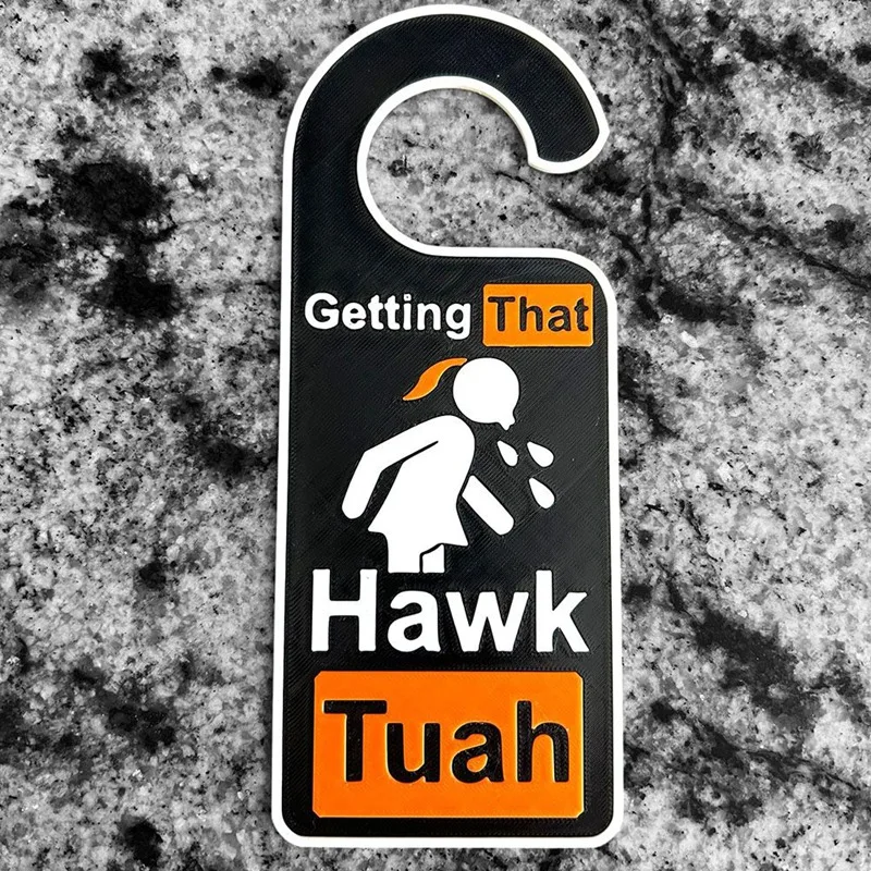 2PCS Hawk Tuah Door Hanger Funny Doorknob Hanger Gettingthat Hawk Tush
