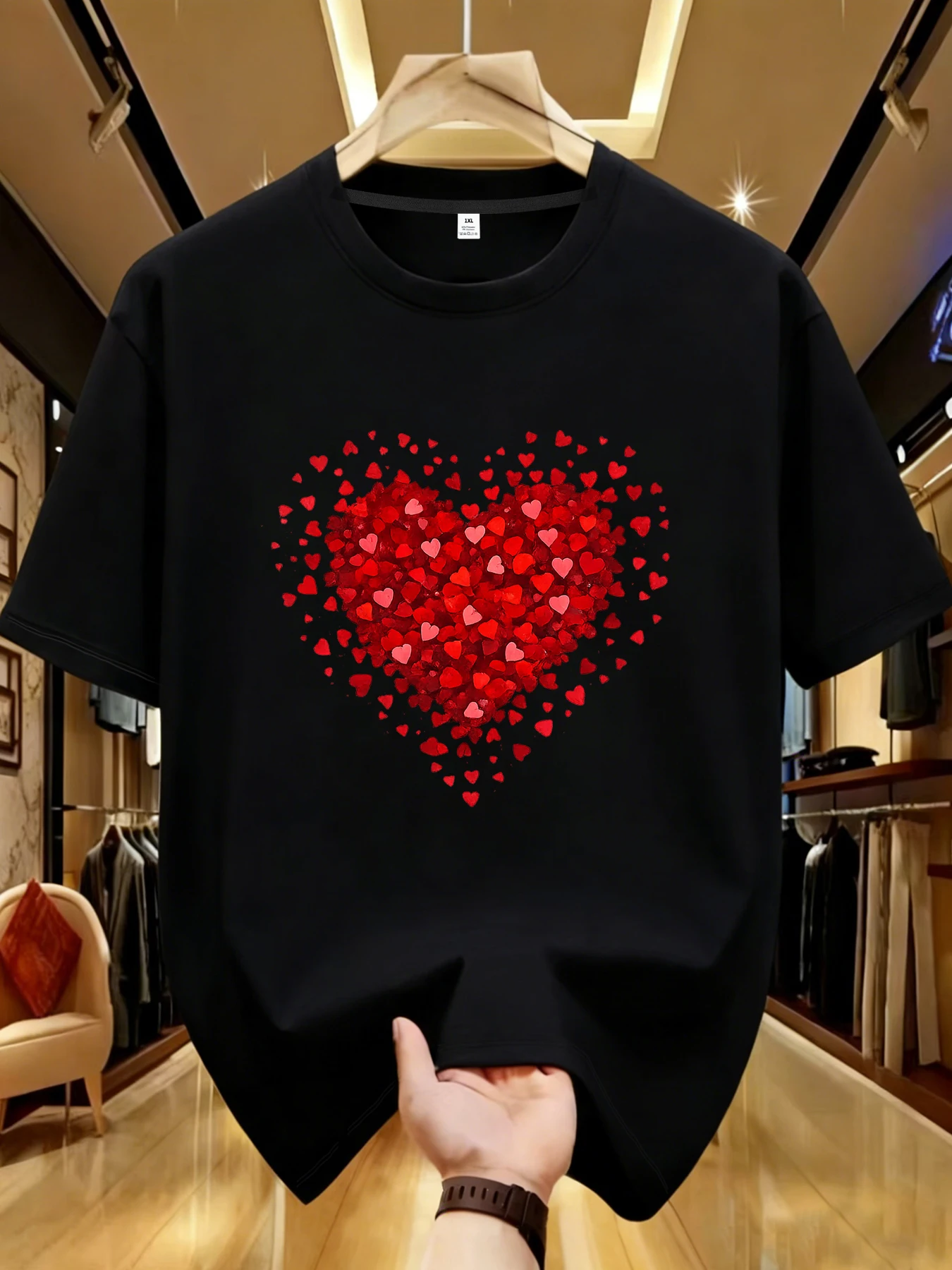 

【WDS01443】Женская футболка с круглым вырезом и принтом Love, больших размеров, летняя, повседневная, в уличном стиле, женская футболка с коротким рукавом в стиле Джокер