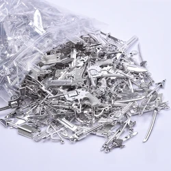 10/20/30pcs/Lot Silver Color Metal Weapon Sword Gun Charms For Jewelry Making Supplies Random Mix Handmade Bow And Arrow Pendant