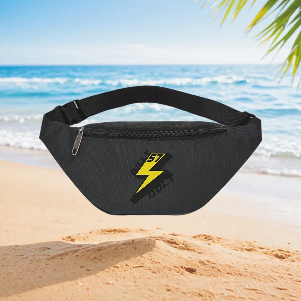 Billy Bolt 57 Racing Lightning Sporty Design Waist Backpack Crossbody Chest Bag Street Casual Fashionable Simple Unique Printed