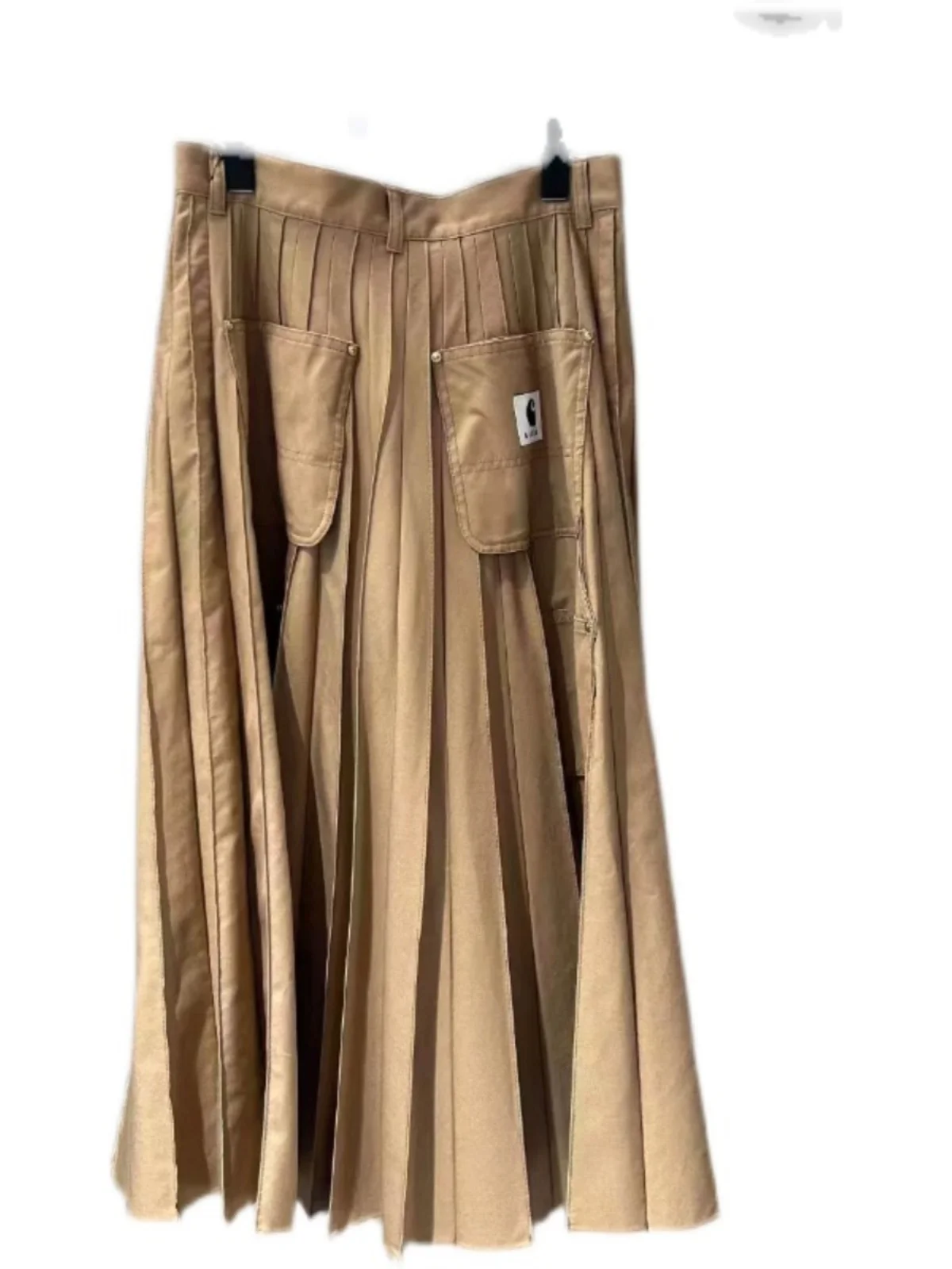 

Свободная юбка трапециевидной формы с высокой талией и кетами, осень-зима, новинка Sle FOG SACAI, длинная юбка для совместной работы, смесь хлопка из полиэстера