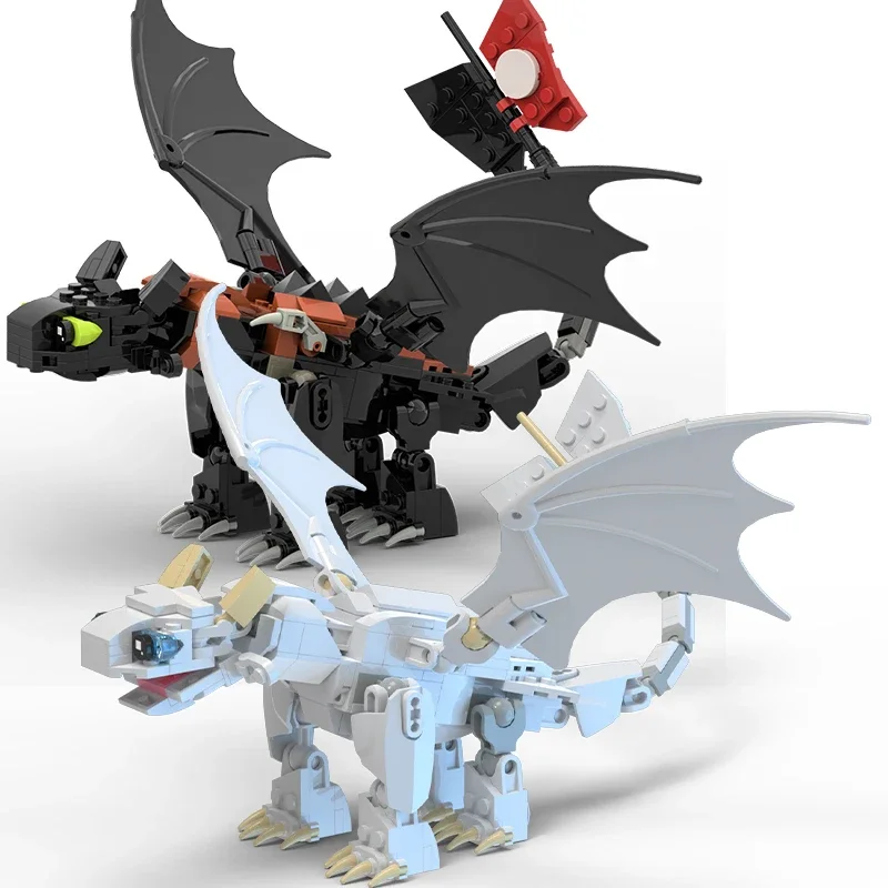 Classic Movie Train U Dragon Figure Bricks Construction Toys for Boy Toothless Nighted Furied Dragon Building Blocks for Kids