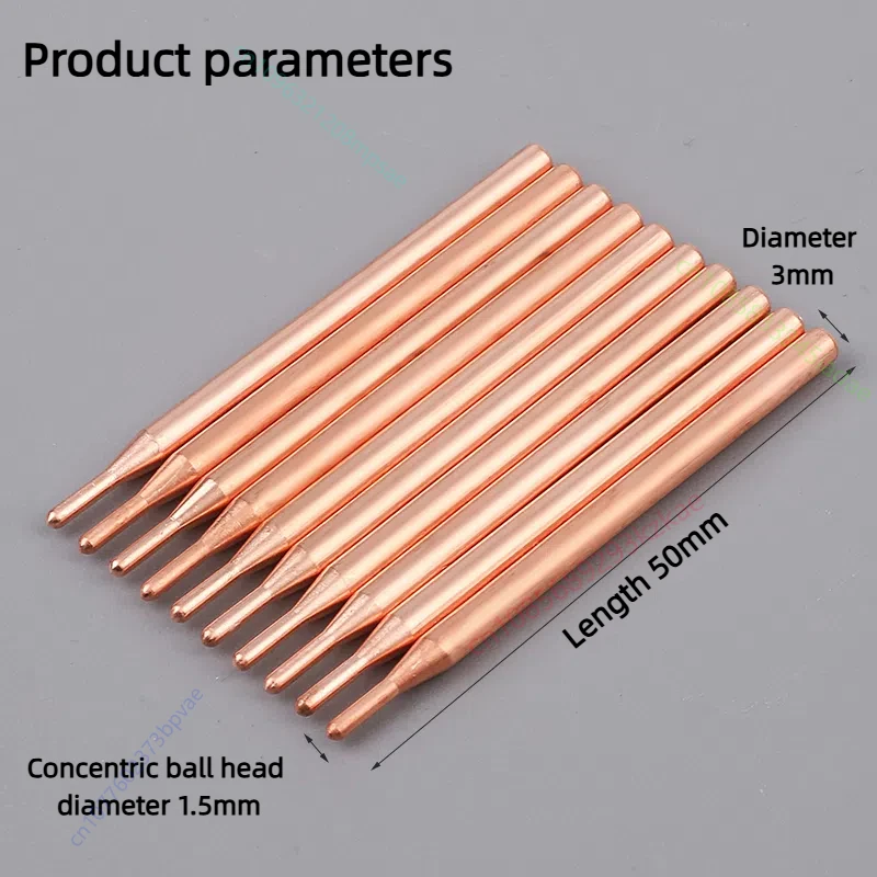 Cabezal de electrodo de óxido de aluminio y cobre púrpura de 3mm, batería de alimentación 18650, aguja de soldadura por puntos de doble cabezal