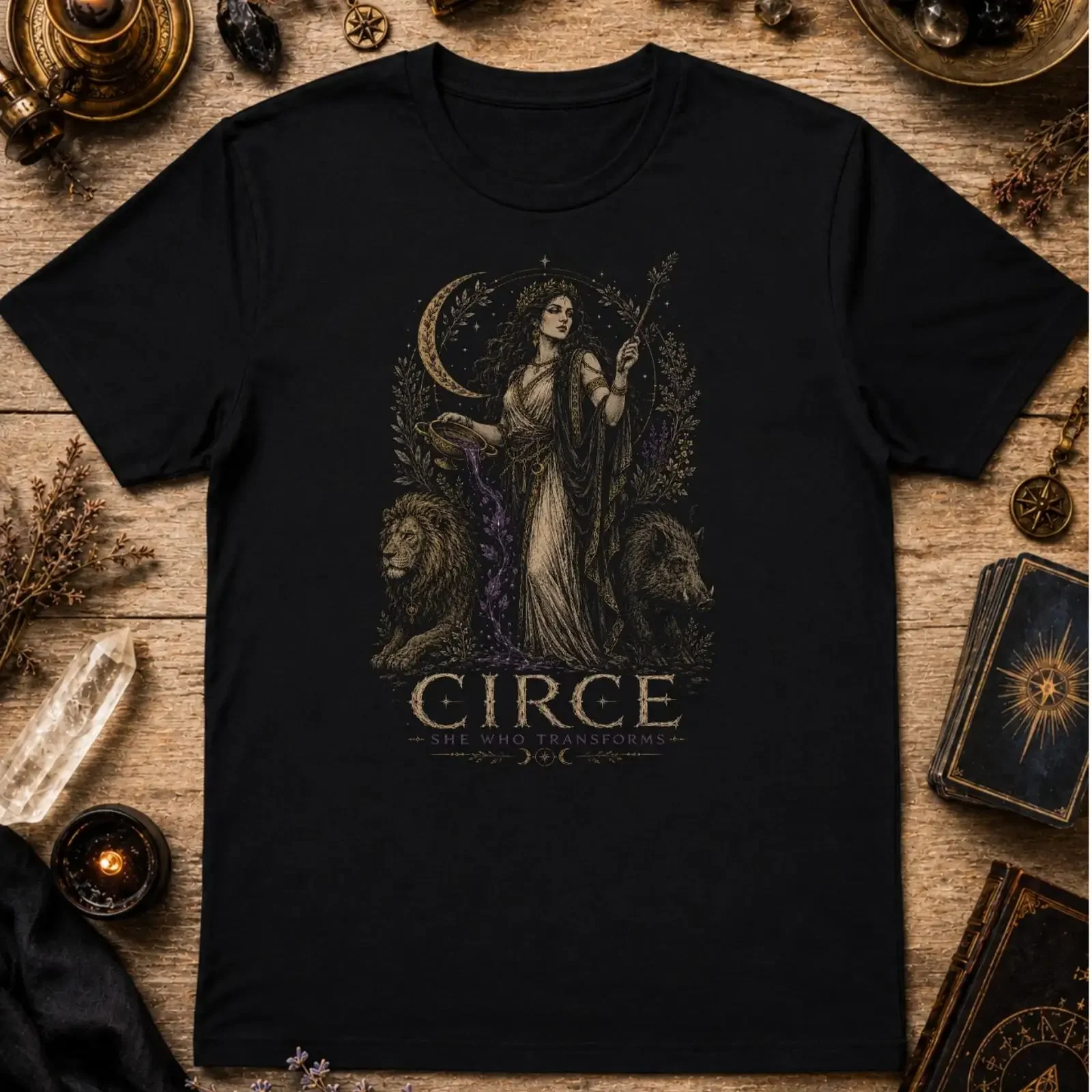 Circe Greek Goddess T Shirt Witch Sorceress Transformation Mythology XS 5XL vintage Washed Comfortable Unisex designer clothes