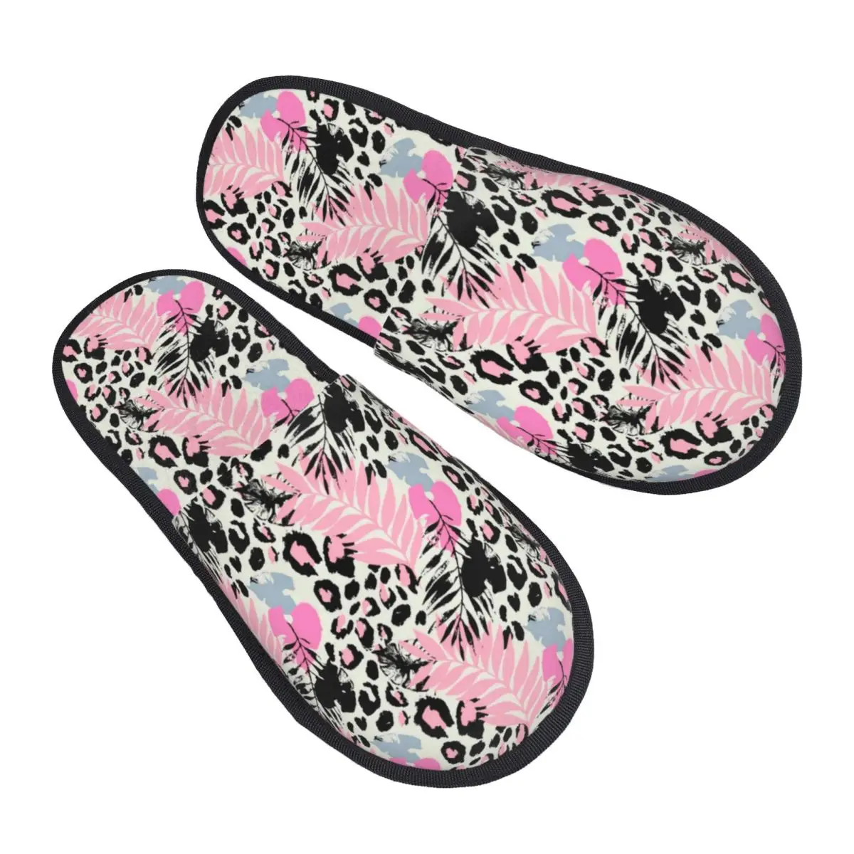

Custom Print Women Pink Leopard House Slippers Soft Warm Memory Foam Fluffy Slipper Indoor Outdoor Shoes