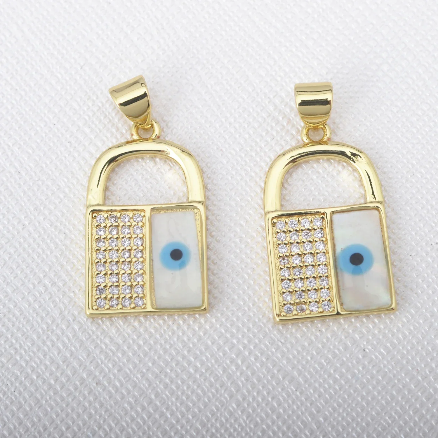 5 Pcs Enamel Pendants DIY Necklace Jewelry Making Accessories Devil Eye Tauren Lock Teardrop Shape Round Oval Heart Zircon Charm