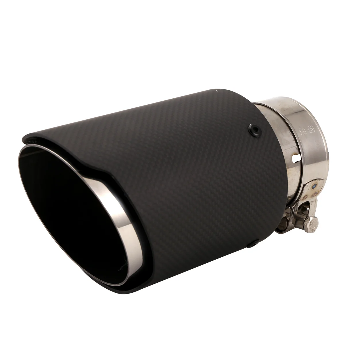 Car Matte Carbon Fiber Exhaust Tip 60-89MM Universal Car Exhaust Pipe Modification Tail Throat Clip-on Tail Pipe