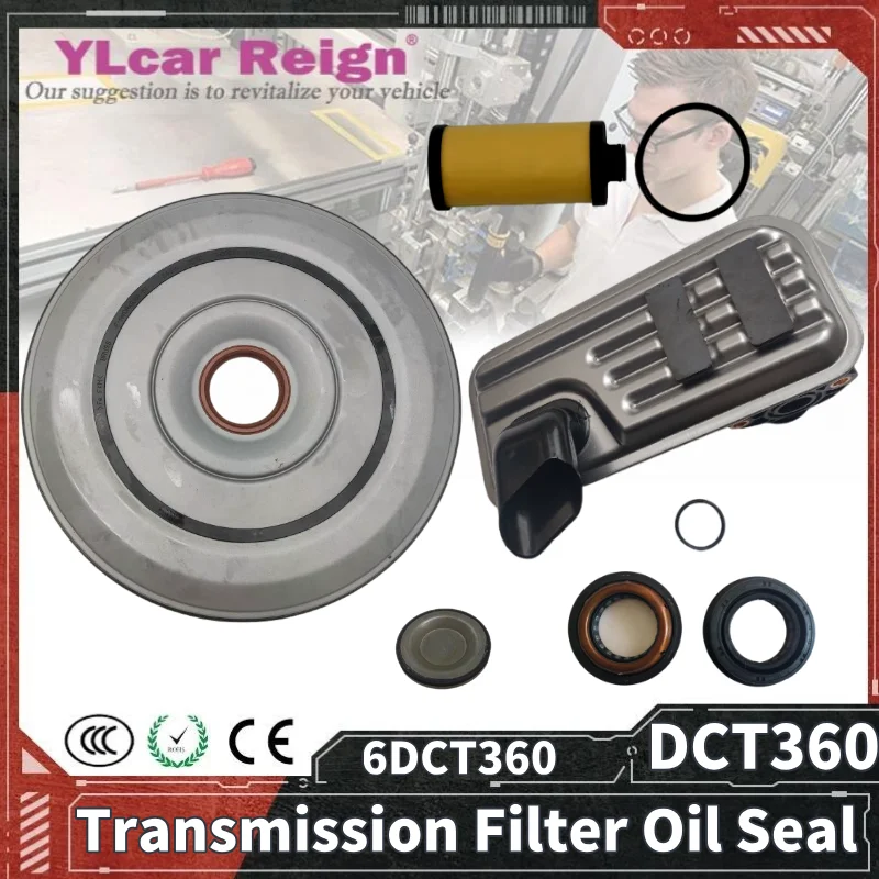 

6DCT360 DCT360 Automatic Transmission Clutch Cover Filter Oil Seal For Zotye T600 Cheetah Hanteng X7 Coolpad MG 10010243