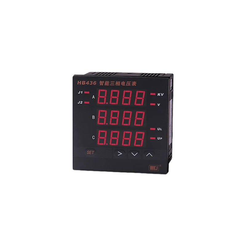 Intelligent Digital Display Three-Phase Voltmeter with Input Relay Output and Alarm 1-Year Warranty