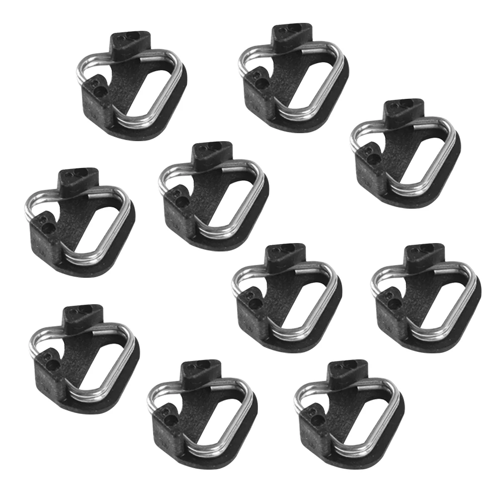 

10 Pcs Strap Clamps Camera Triangle Hook for Shoulder Ring Lanyard Split Black Waist Belt