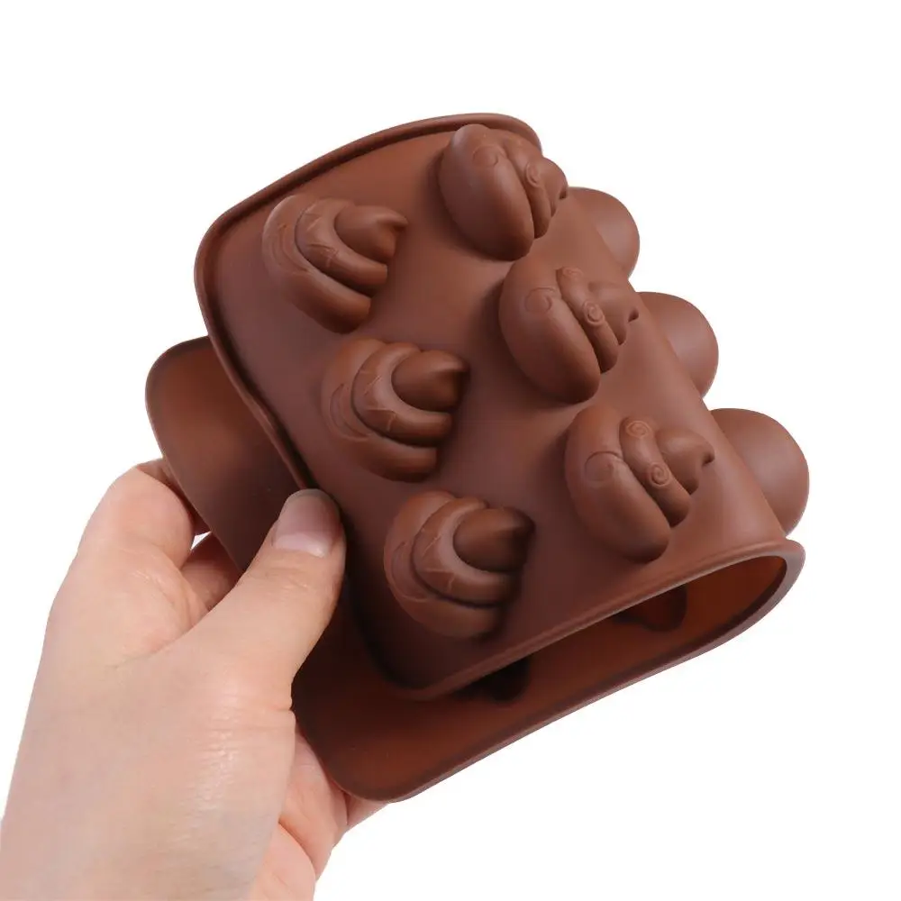 Baking Tools Smile Face Pig Shaped Mini Poop Chocolate Mold 15 Grids Personalized Candle Mold Funny No Stick Soap Mold DIY