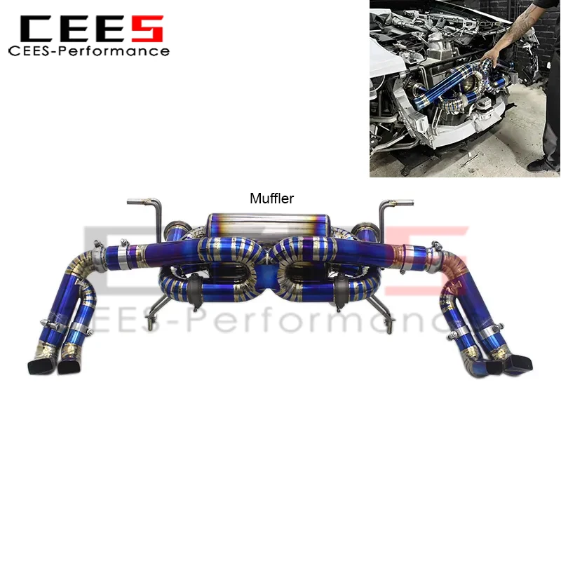 

cees Axle Catback Exhaust for Audi R8 V8 V10 2010-2015 Tuning Performance Blue Exhaust Pipe Muffler System Tips Parts