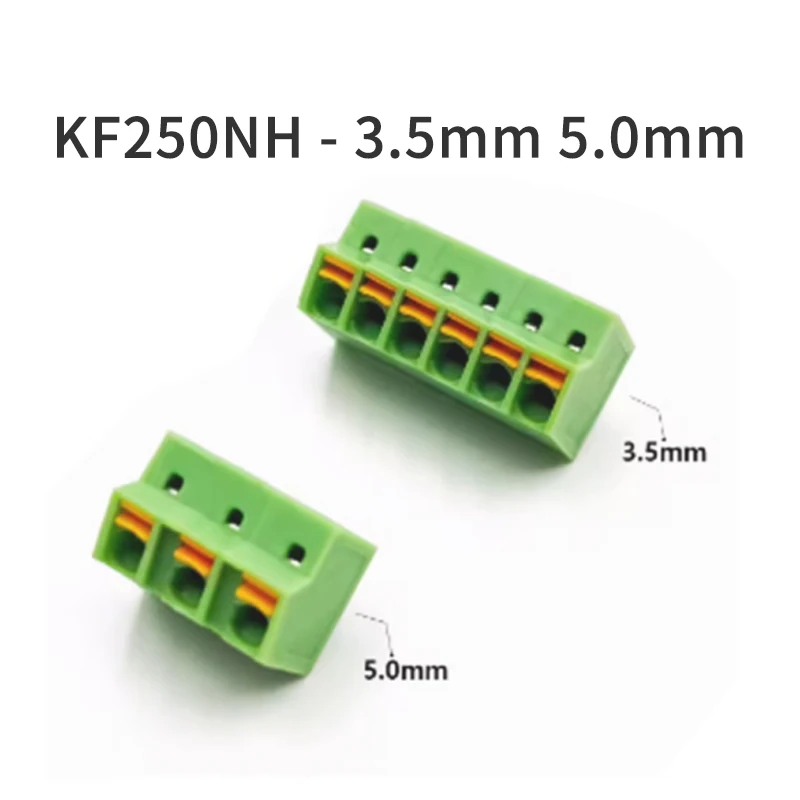 (1 Pcs) KF250NH Spring Press PCB Slant Terminal Block KF250NH - 3.5mm 5.0mm Single Row Pin SPTA 2P 3P ~ 12P