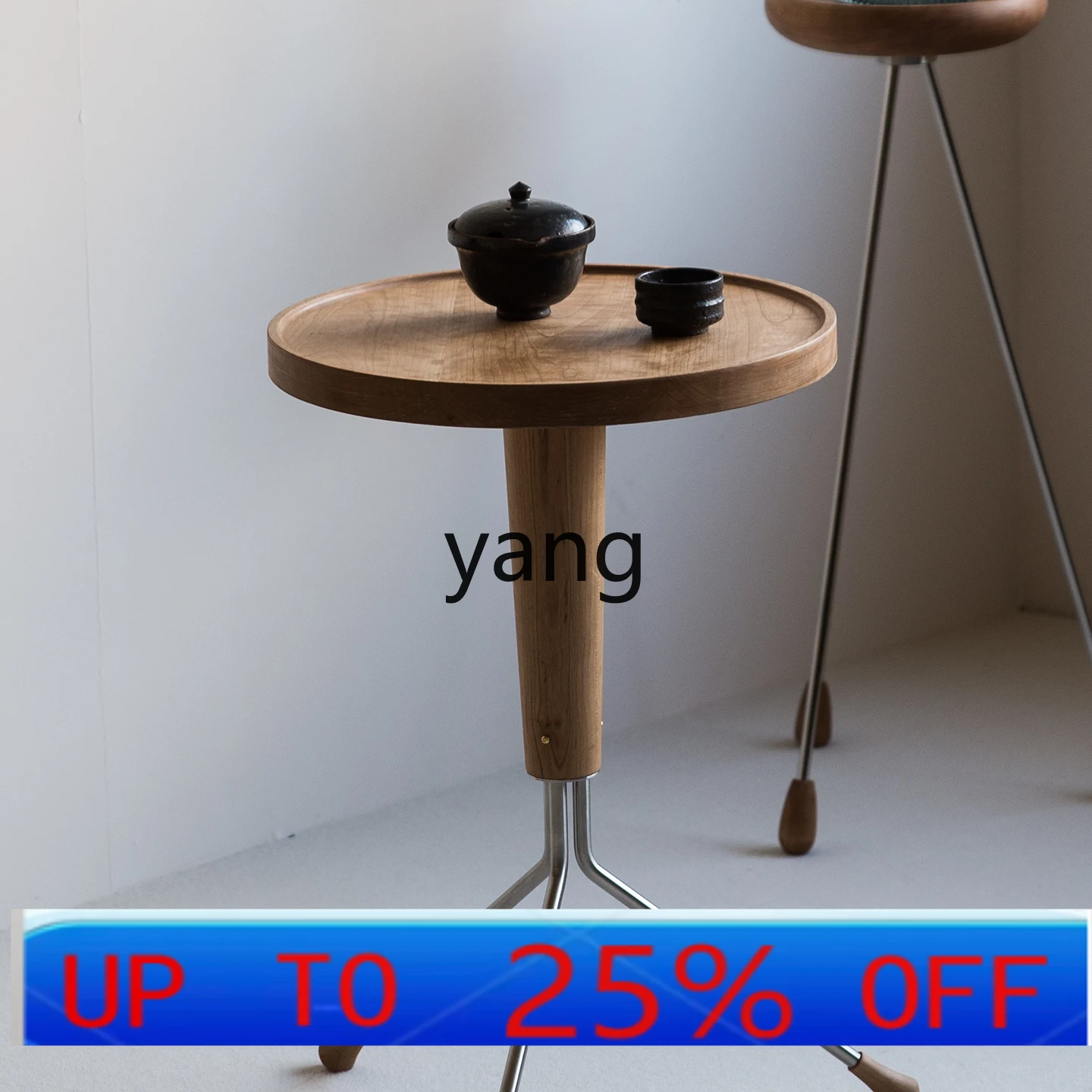 LMM medieval design side table small apartment coffee table with edge guard small round table style light