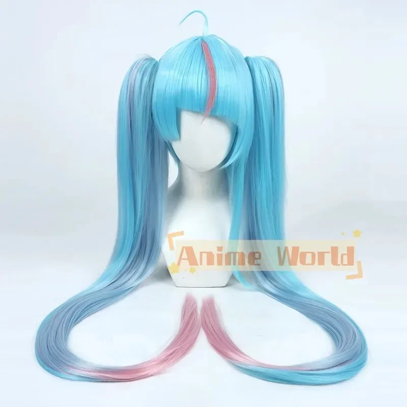 Sora Harewataru Cosplay Wig Pretty Cure Pink Blue Ponytail 100cm Heat Resistant Synthetic Hair Halloween Party Carnival +Wig Cap
