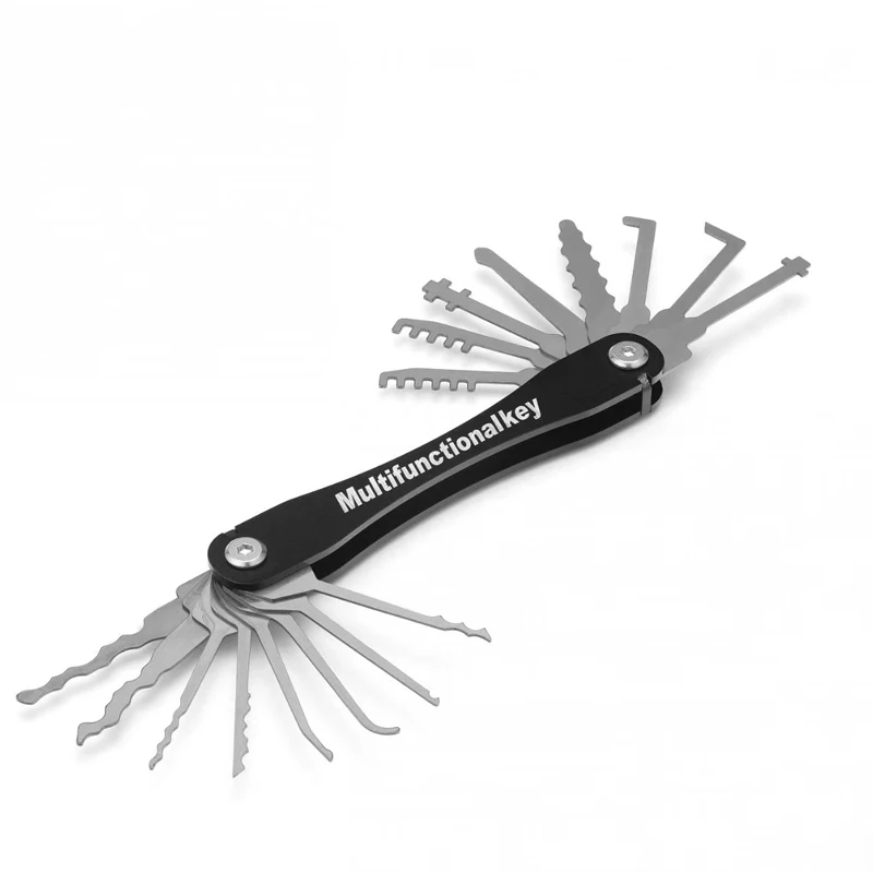 16 in 1 Civil Lock All-Steel Tool Set for Locksmith Supplies Mini Hooks Remover Kit Repair Tool