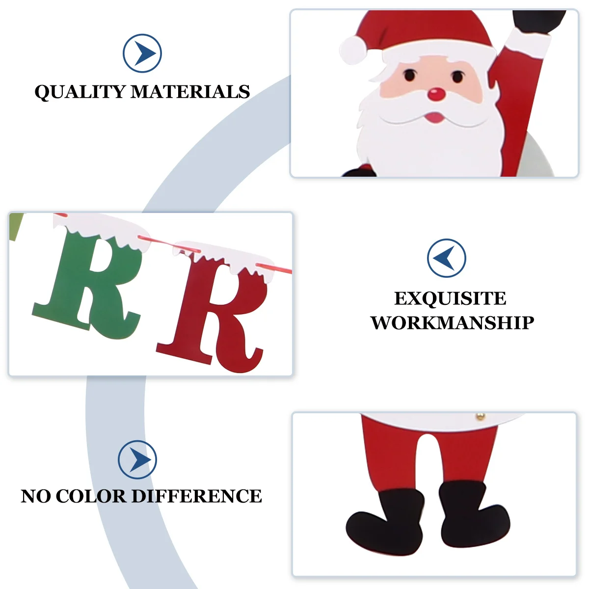 

2Pcs Christmas String Flags Decorative Banner for Holiday Party Home Tree Wall Hanging Background Festive Scene Decoration