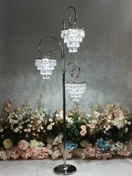 Luxury Gold Crystal Lamp Floor Lamp Wedding Decoration Prop Birthday Party Decoration Ornament Lamp Home Interior Decoration Led