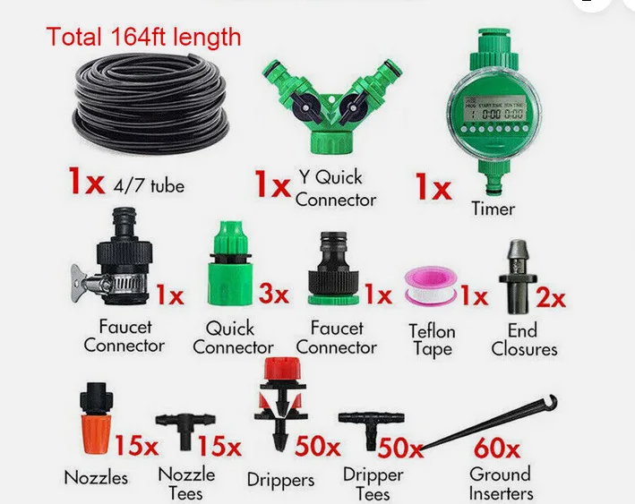 2025年家庭用バルコニーガーデニング、鉢植え、屋外盆栽用自動散水装置キット（調整可能な灌漑システム付き）