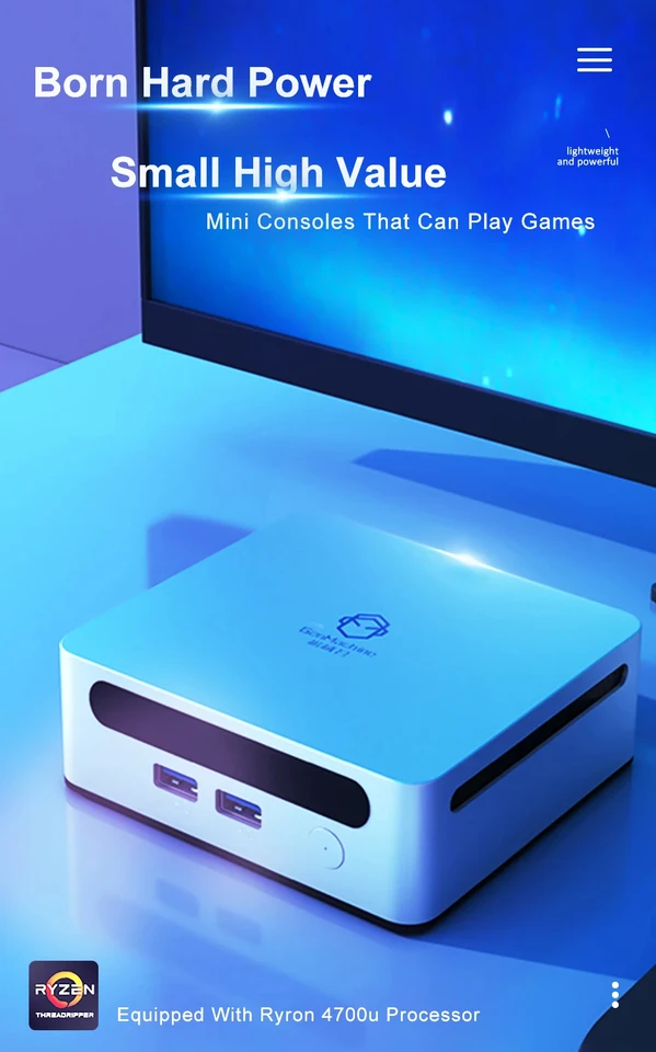 BitPC 4700U Mini PC Ryzen 7 16GB 512GB SSD