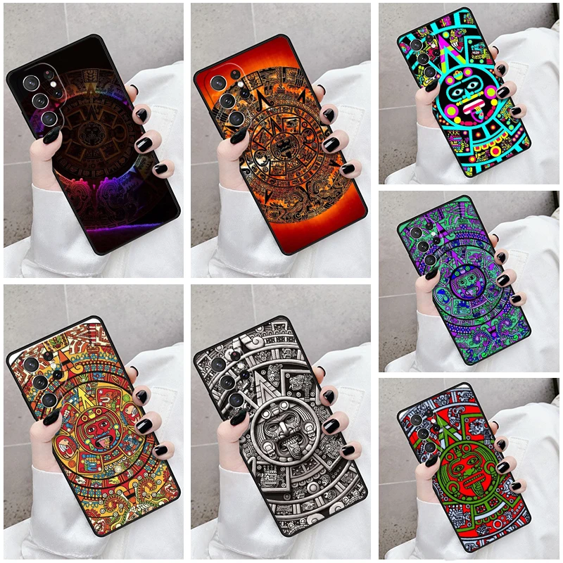 Phone Case For Samsung Galaxy S24 S23 S21fe S22 Ultra Plus Note 10 20 S8 S9 S10 Cover Mayan Calendar