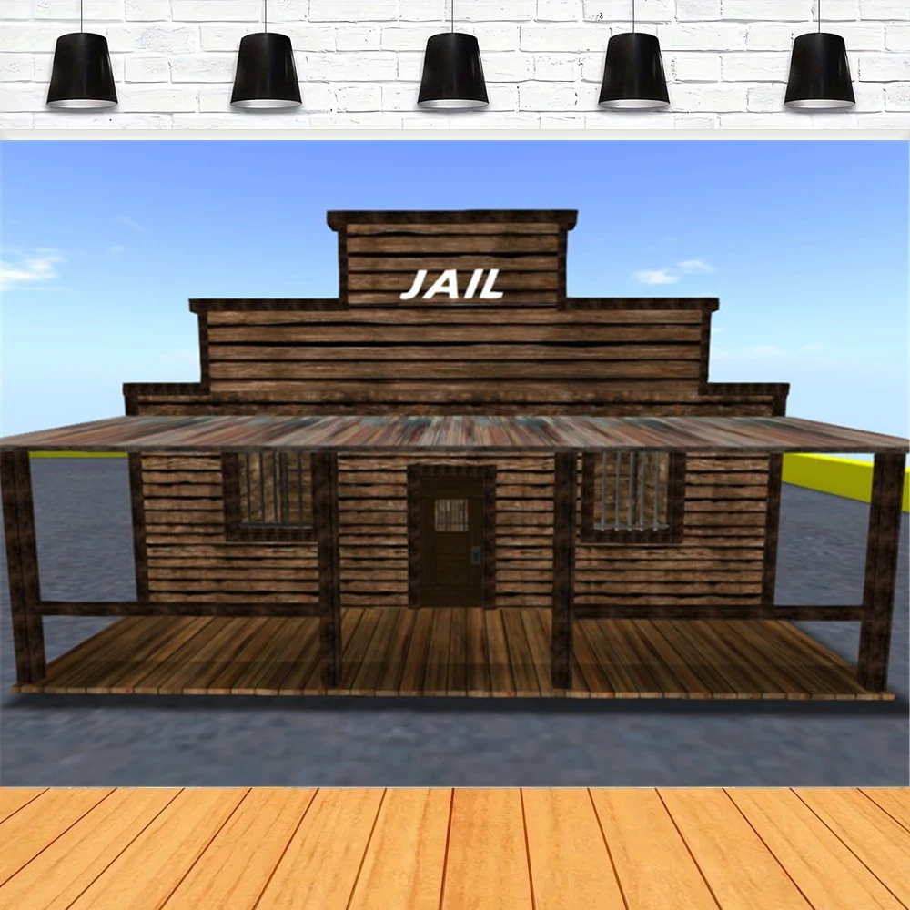 

Фон для фотосъемки в стиле вестерн тюремный деревенский западный город деревянный тюремный дикий западный ковбойский фон интерьерный декор баннер плакат