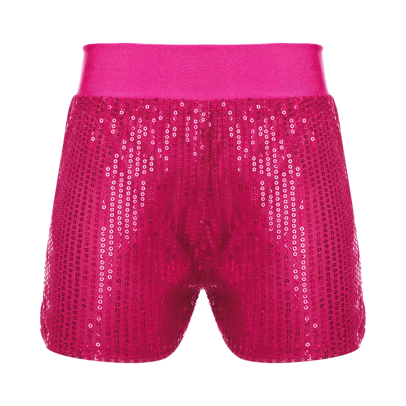 

Kids Girls Sequin Dance Shorts Summer Jazz Ballet Dance Costumes Elastic Waist Soft Lined Shorts for Stage Performance Dancewear