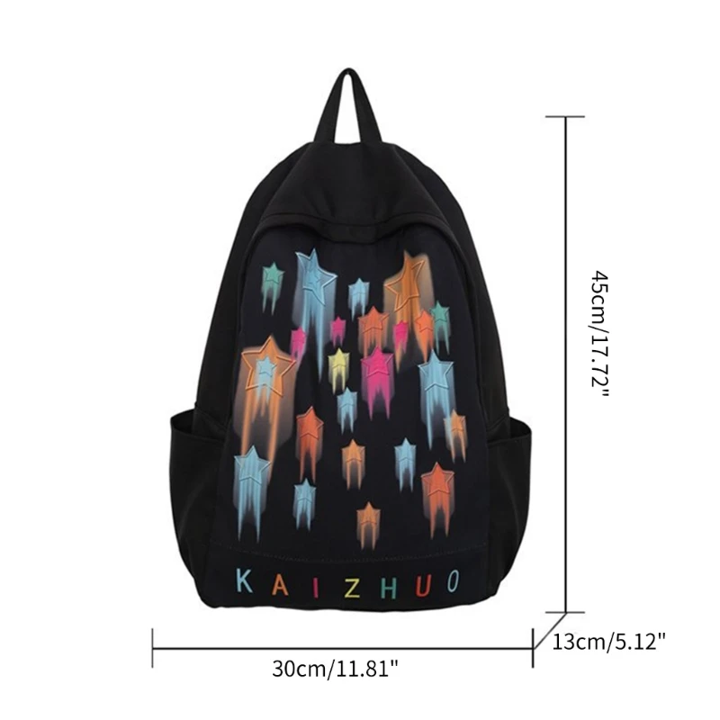 Mochila escolar moderna elegante com estampa estrela para adolescentes estudantes nylon