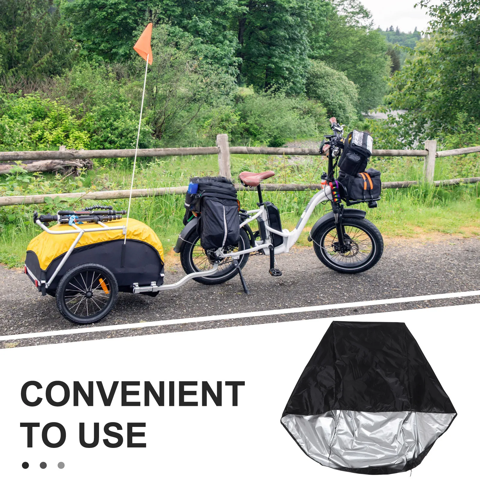 Housse de remorque de vélo Durable, Protection imperméable en tissu Oxford pour Cycles d'animaux de compagnie, rangement de voyage en plein air, pare-pluie