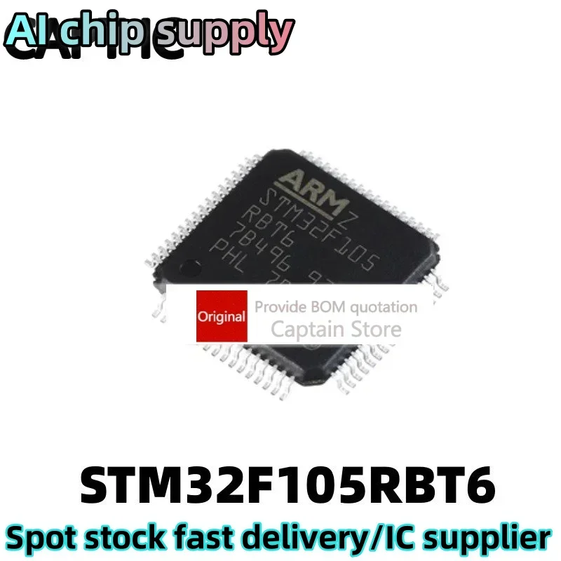 5PCS STM32F105RBT6 STM32F105 LQFP64 32 Microcontroller