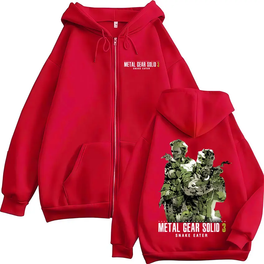 Game Metal Gear Solid 3 Snake Eater Naked Snake The Boss MGS3 Kapuzenpullover mit Reißverschluss, Herren- und Damenmode, Kapuzenpullover mit Reißverschluss, Jacken – Detail 4