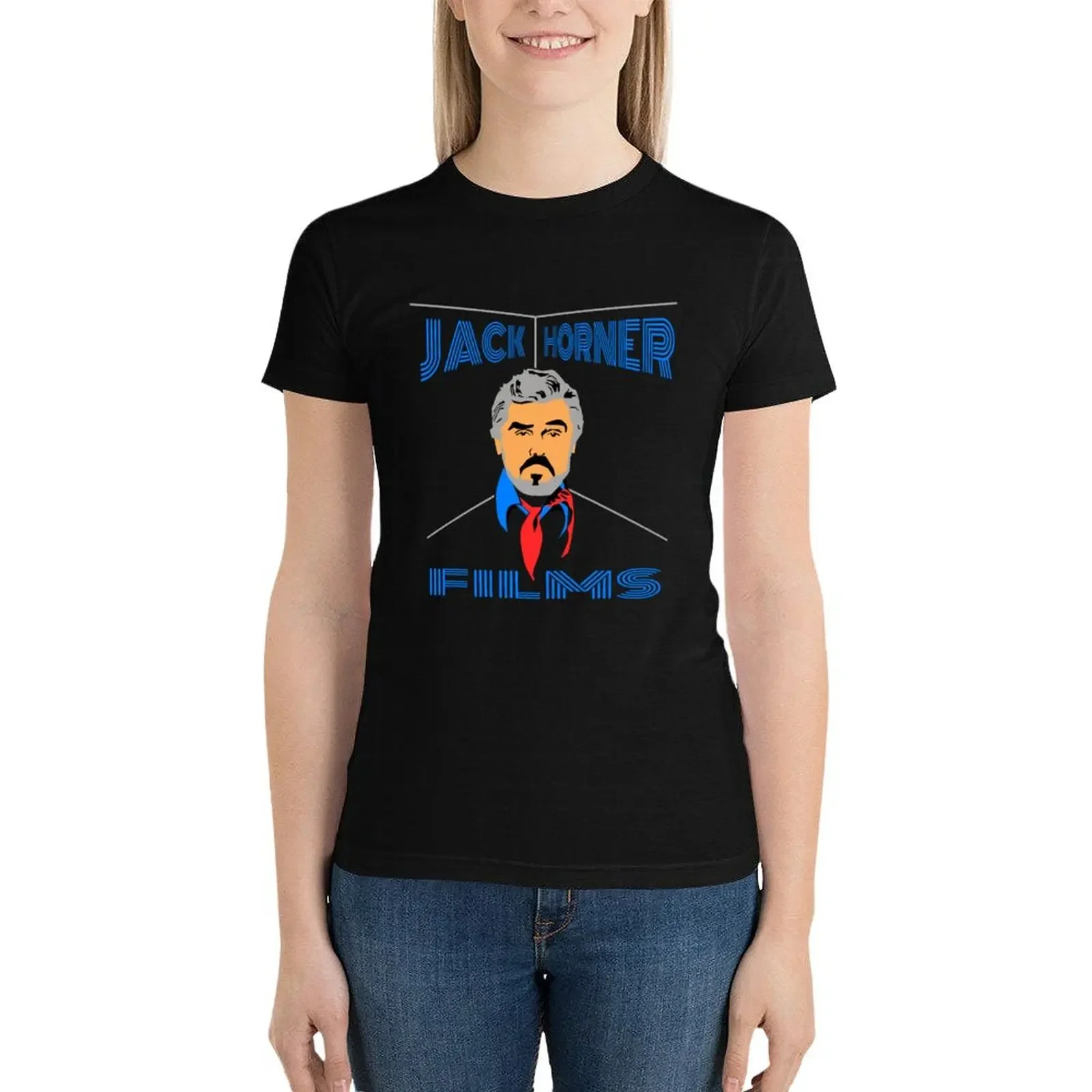 

Jack Horner Films Logo T-Shirt cute clothes plus size tops white t-shirt dress for Women sexy