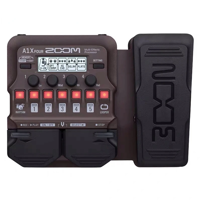 Zoom A1X FOUR Acoustic Instrument Multi-Effects Processor with Expression Pedal Rhythm Section For Guitar Saxophone