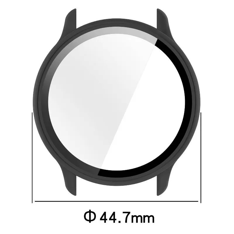 Tempered Glass+Case For Garmin VivoActive 6 PC Hard Screen Protector All-around Bumper Protective Cover For Garmin Vivoactive 6